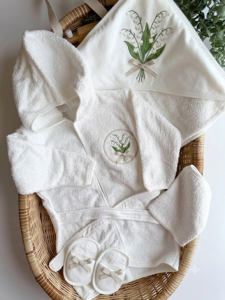 Lüks Otel ve Spa Bornozu Göğüs Monogram Nakışı